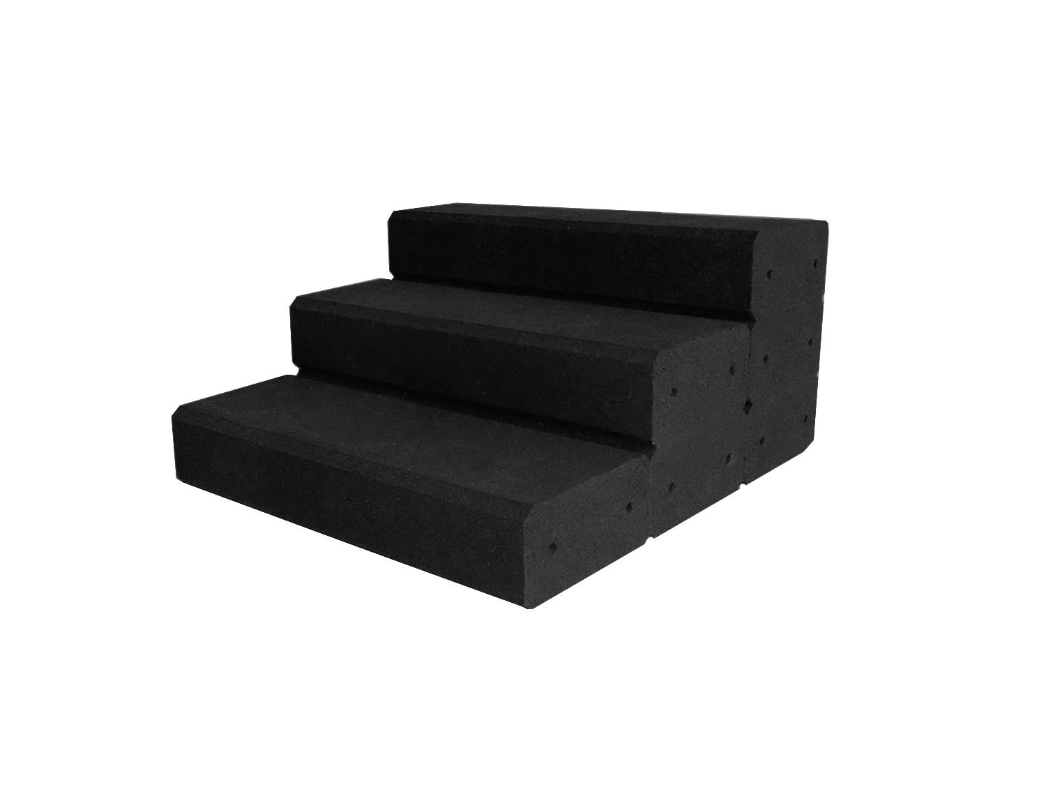 Gartentreppe aus Gummigranulat 1000 mm breit Schwarz