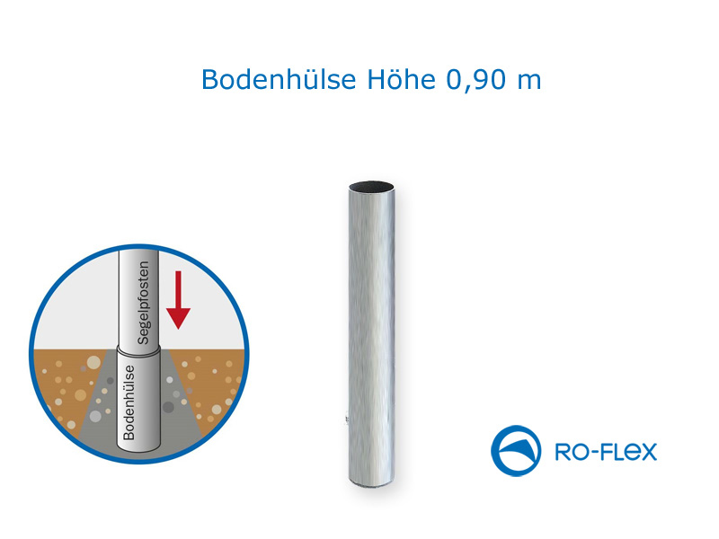 Aluminium ground sleeve Ø 70 mm, Length 0.90 m for shade sail post 