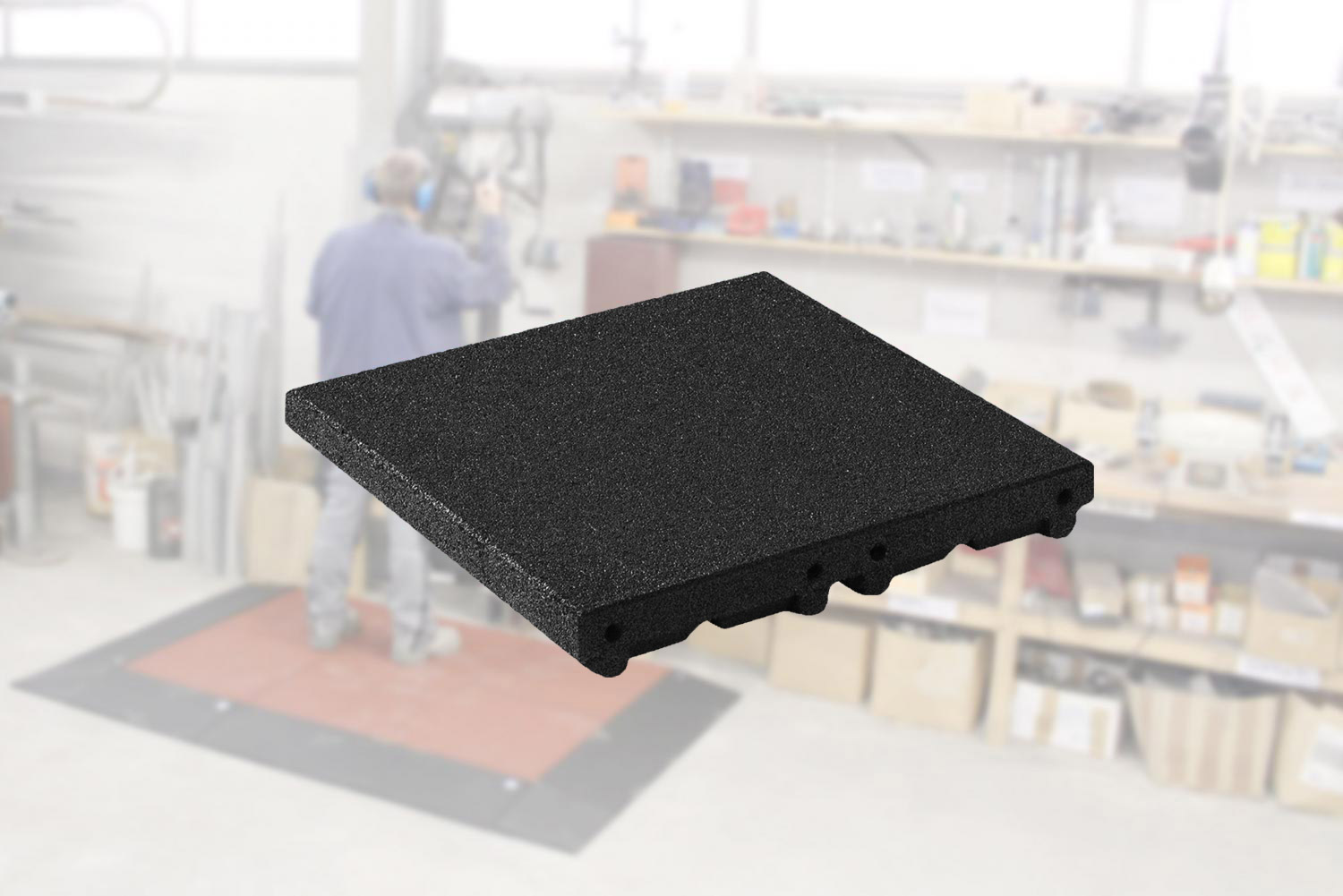 Anti-Ermüdungs-Arbeitsplatzmatte Erweiterung 45 mm Schwarz