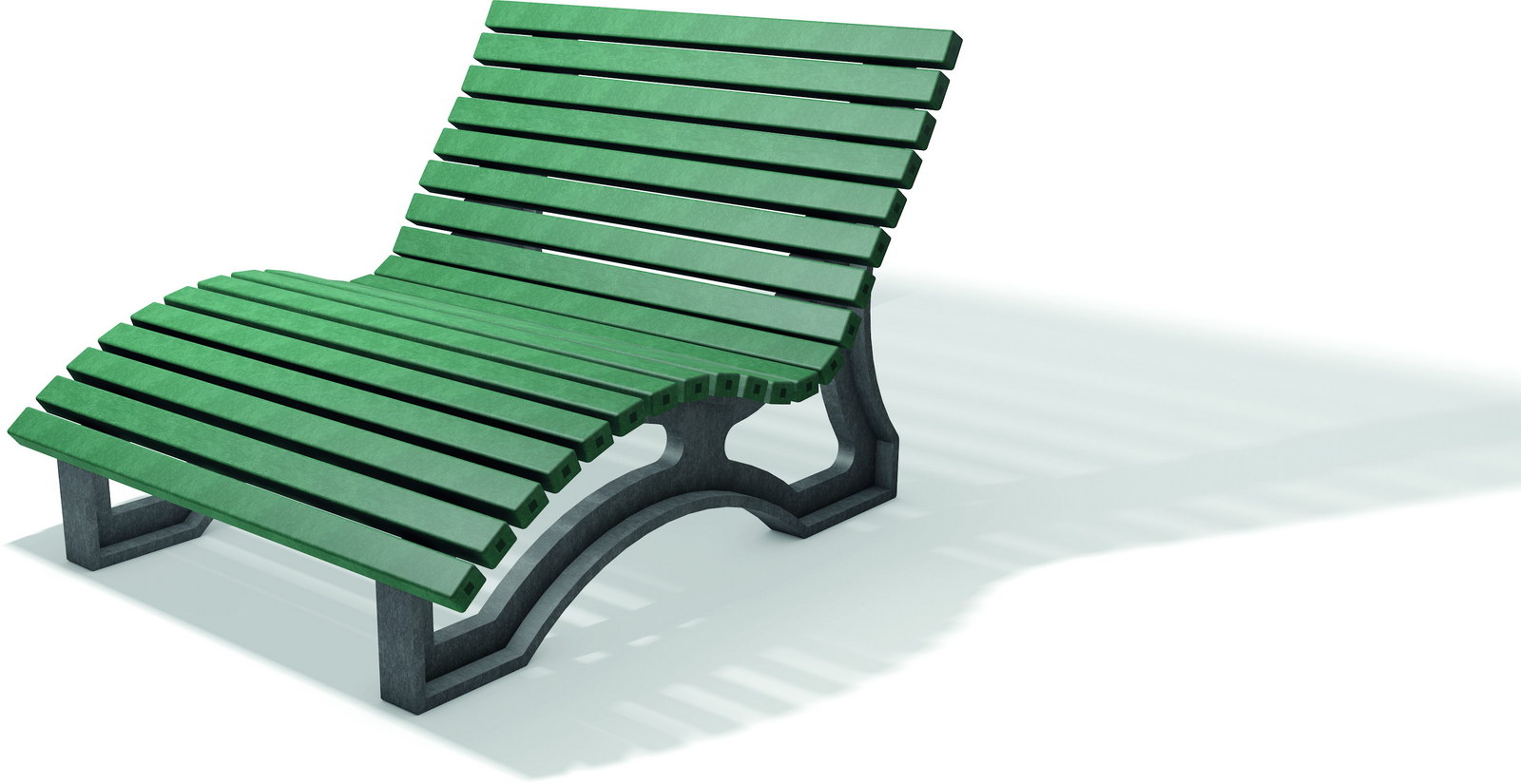 Liegebank Aveto aus Recycling-Kunststoff Grau Grün