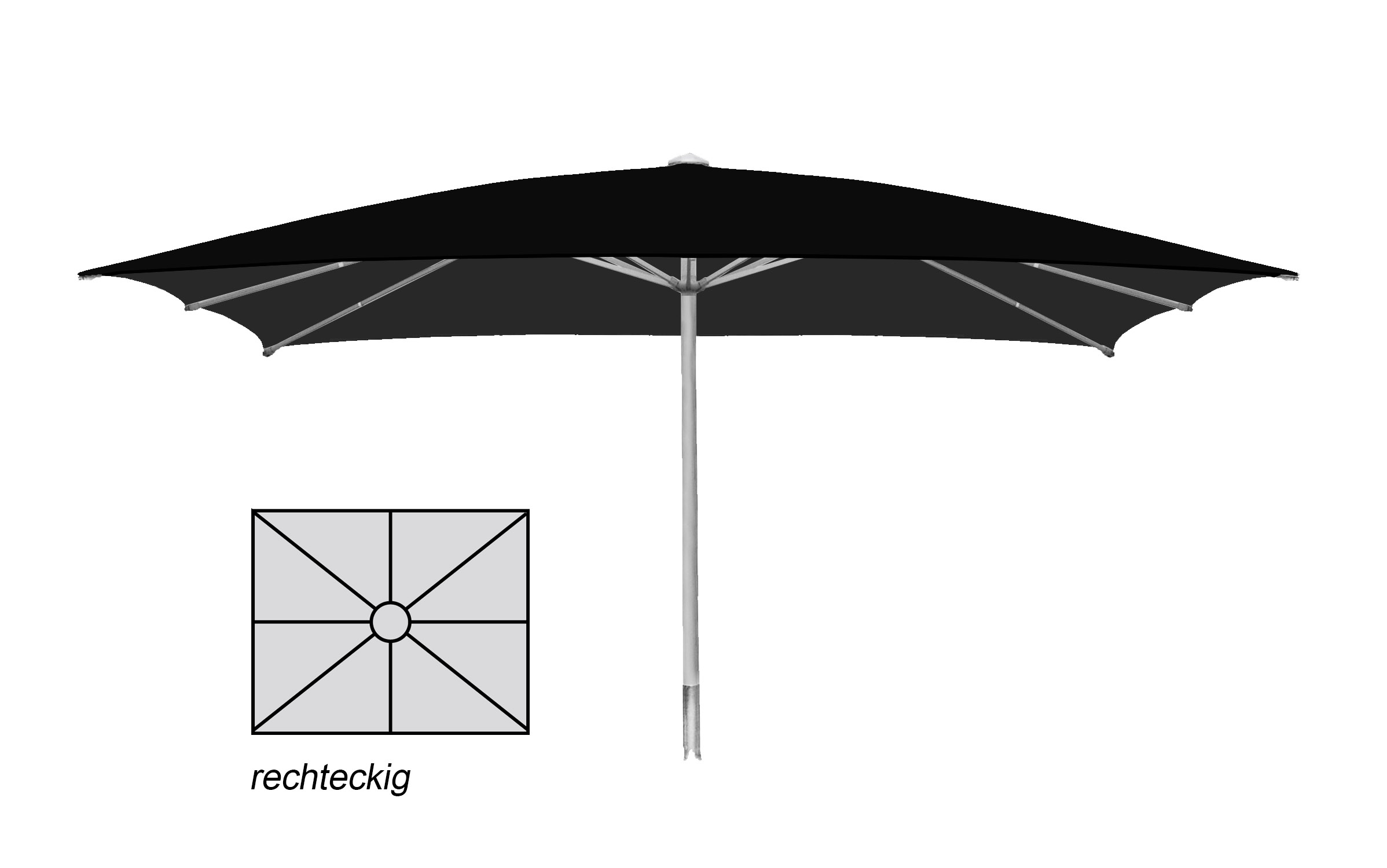 ROFI Klima Pro 110 rechteckig 700 x 800cm Schwarz