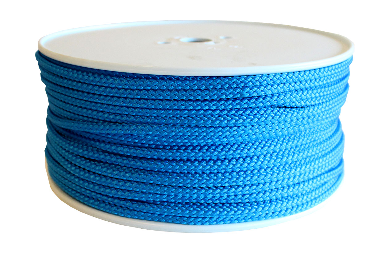 PP rope braided 8 times Ø 6 mm sold by the metre, blue