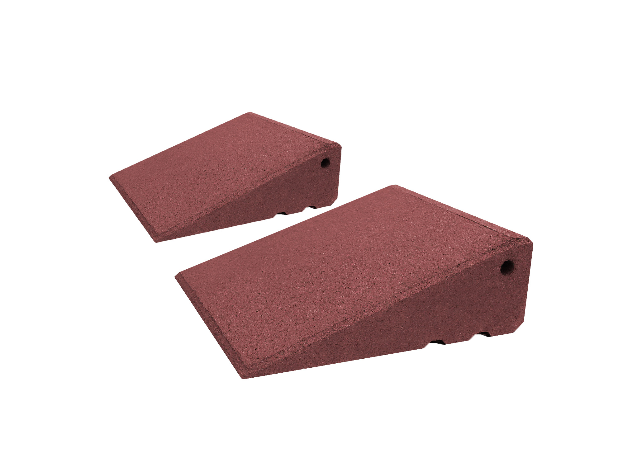 Rollstuhlrampen Set 2 x 95 mm Höhe Rotbraun