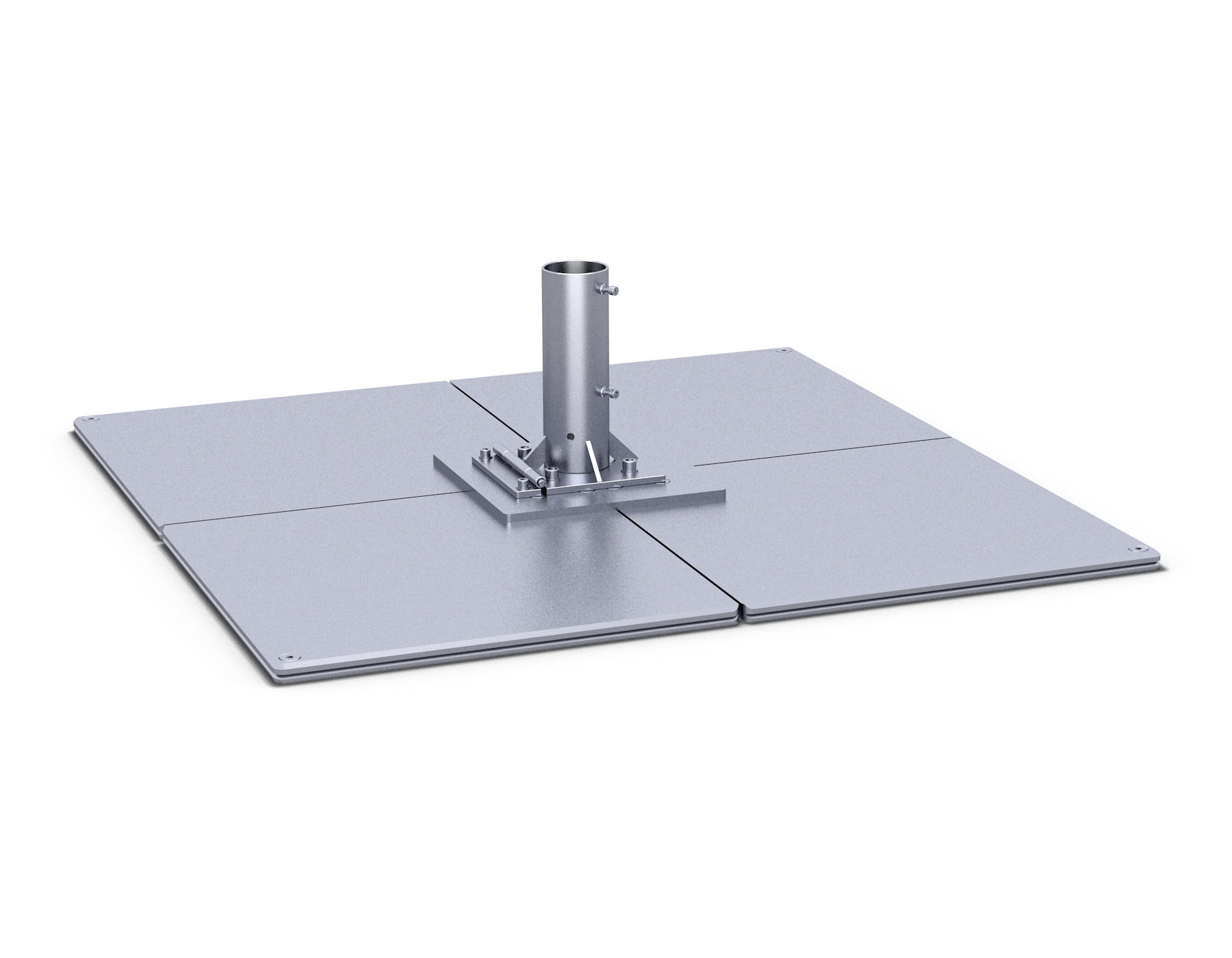 Standplatten mit Klappscharnier 2 lagig = 8 Platten, werden vor Ort zusammengeschraubt, schwerstes Bauteil ca. 63 kg