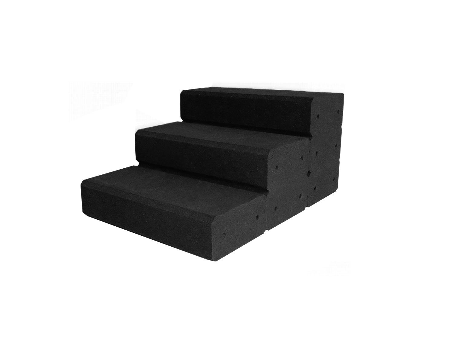 Gartentreppe aus Gummigranulat 750 mm breit Schwarz