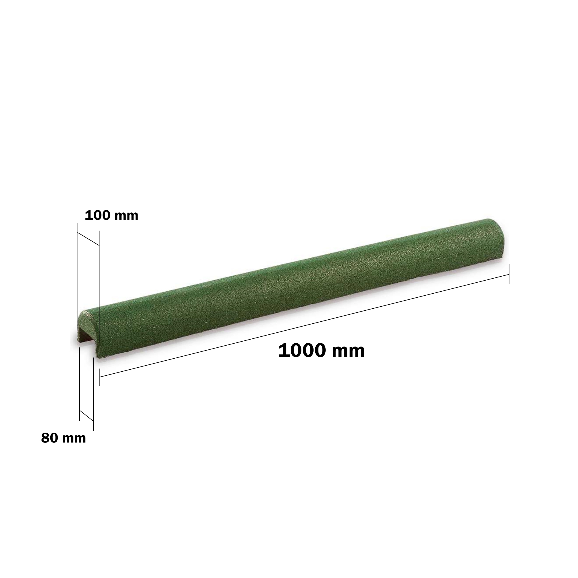 Gummigranulatüberzug für Beton Rabatten 80 mm Grün