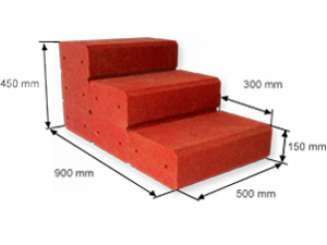 Garden steps made of rubber granulate 500 mm wide