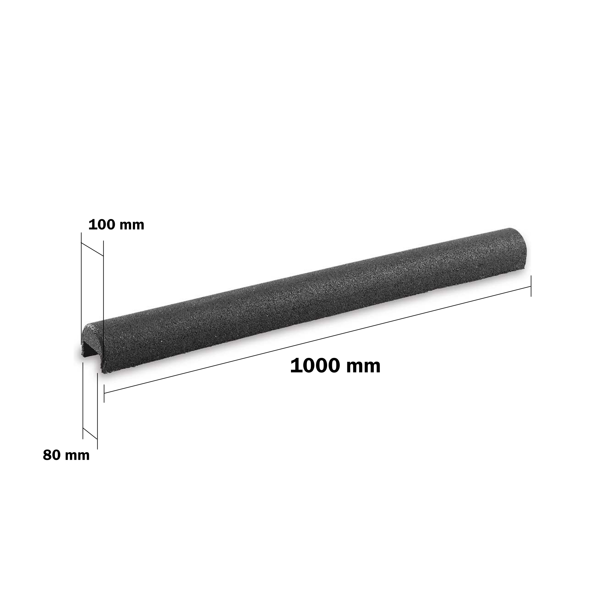 Gummigranulatüberzug für Beton Rabatten 80 mm Schwarz
