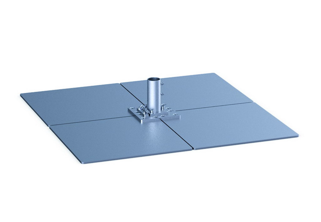 Standplatten mit Klappscharnier & Ankerhülse-Oberteil AH-150 geeignet für Schirme ab einer Größe von 21 m².