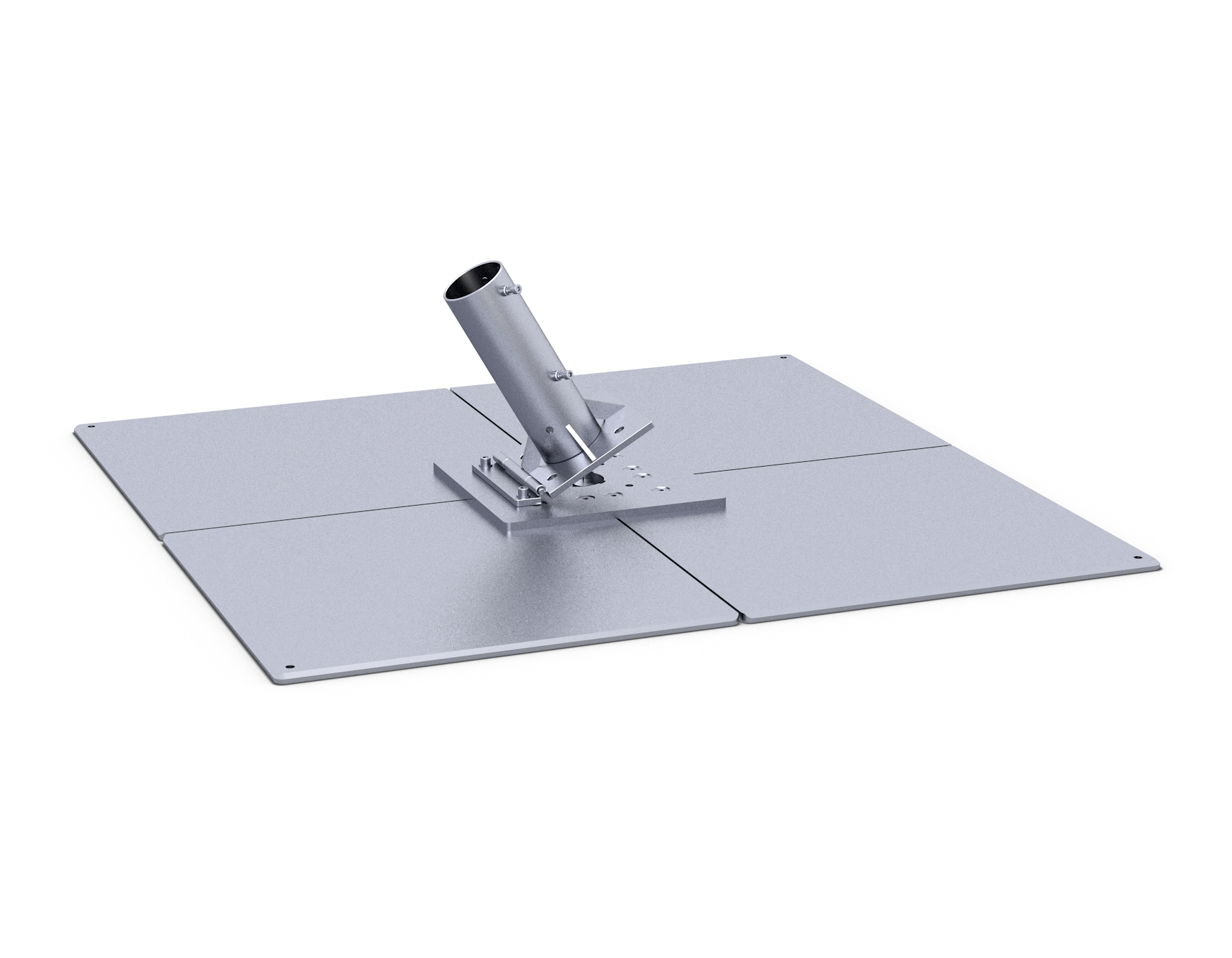 Standplatten mit Klappscharnier 1 lagig = 4 Platten, werden vor Ort zusammengeschraubt, schwerstes Bauteil ca. 63 kg