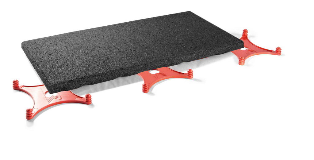 Elastic tile patio balcony made of rubber granulate 40 mm Black