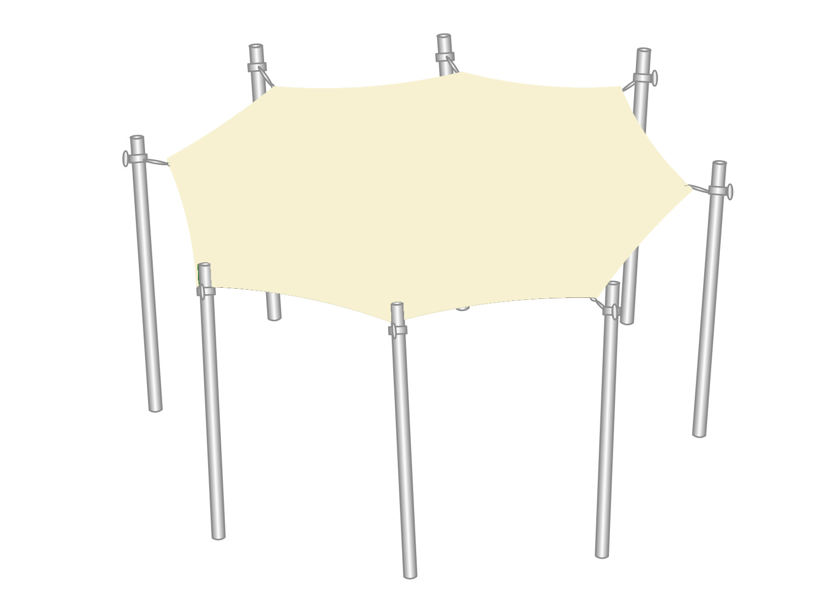 Sonnensegel Achteck 5,50 x 5,50m cremefarben