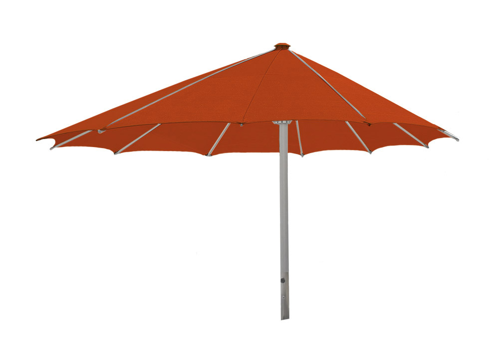 Komfort Sonnenschirm ROFI Klima Pro, rund exzentrisch Ø600cm, Standrohr Ø 110mm, terrakotta