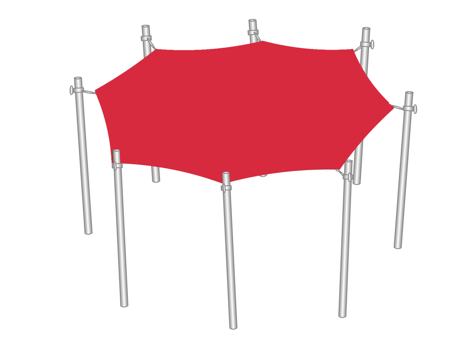 Sonnensegel Achteck 5,50 x 5,50m rot