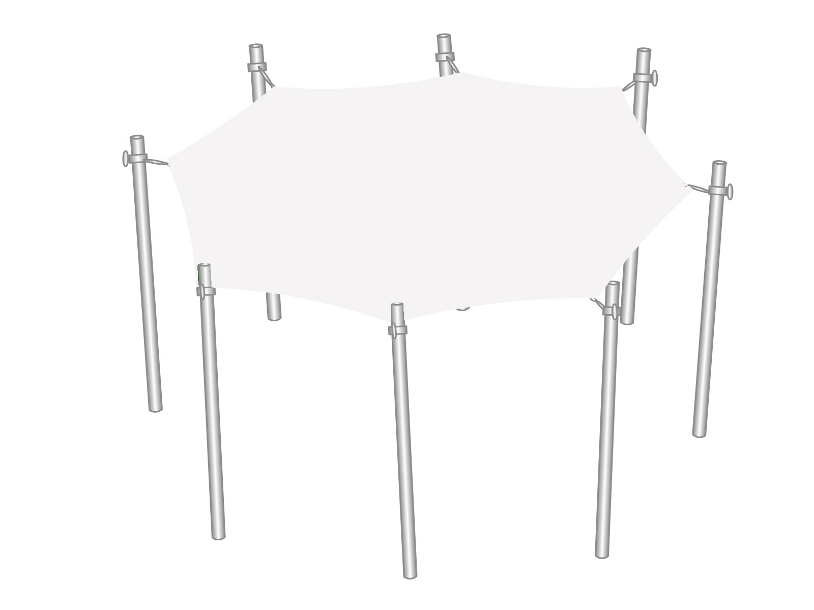 Sonnensegel Achteck 5,50 x 5,50m weiß