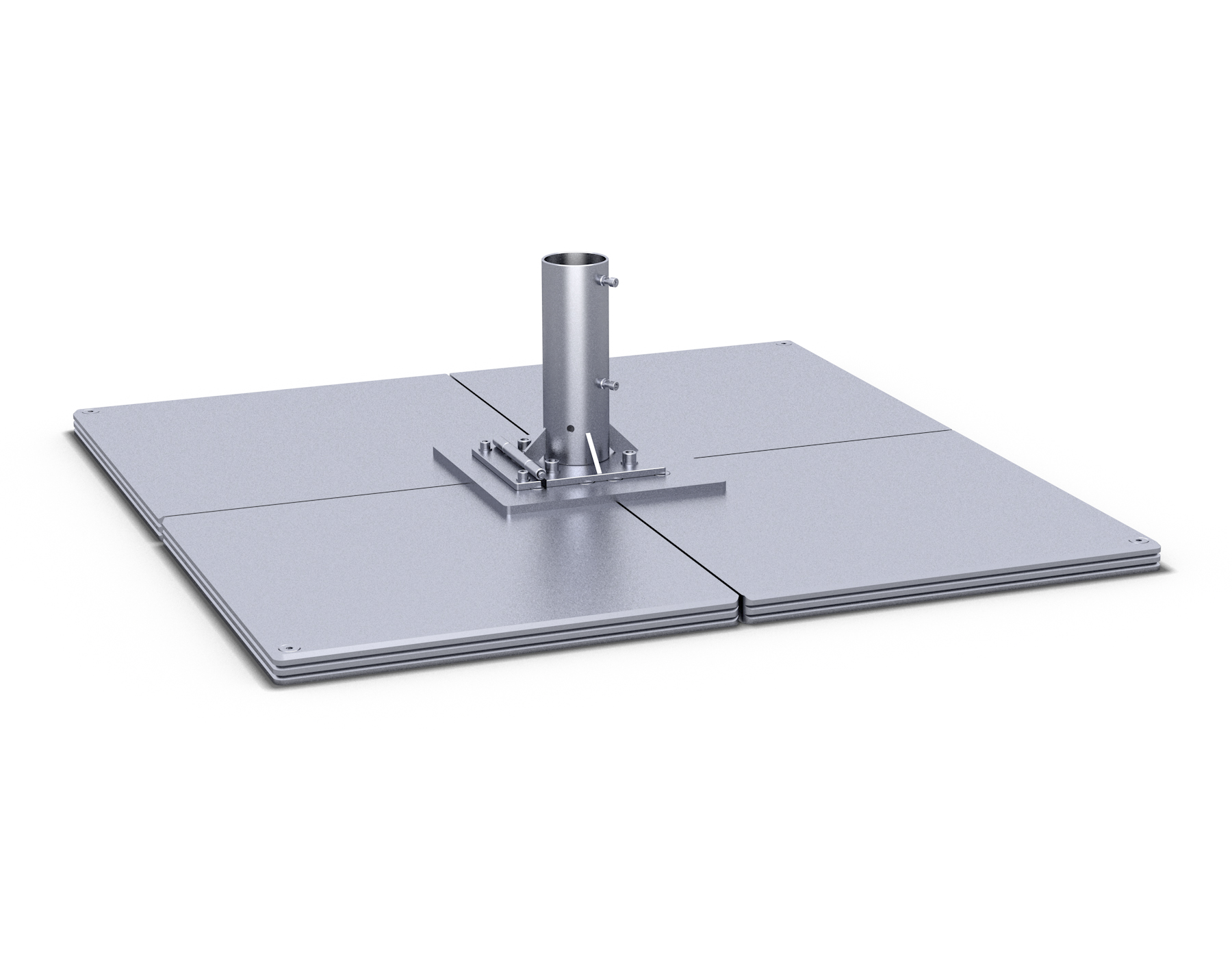 Standplatten mit Klappscharnier 2 lagig = 8 Platten, werden vor Ort zusammengeschraubt, schwerstes Bauteil ca. 63 kg
