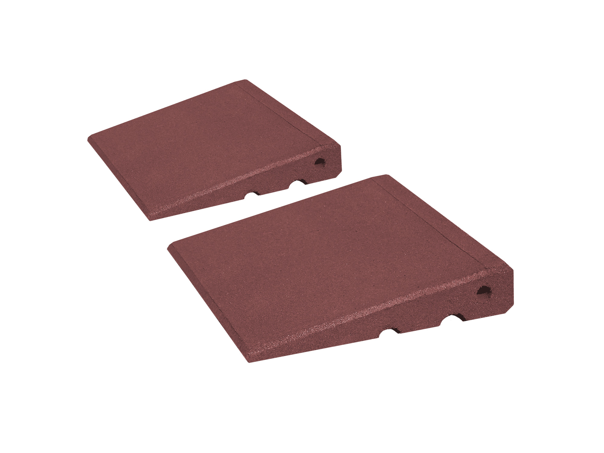 Rollstuhlrampen Set 2 x 45 mm Höhe Rotbraun