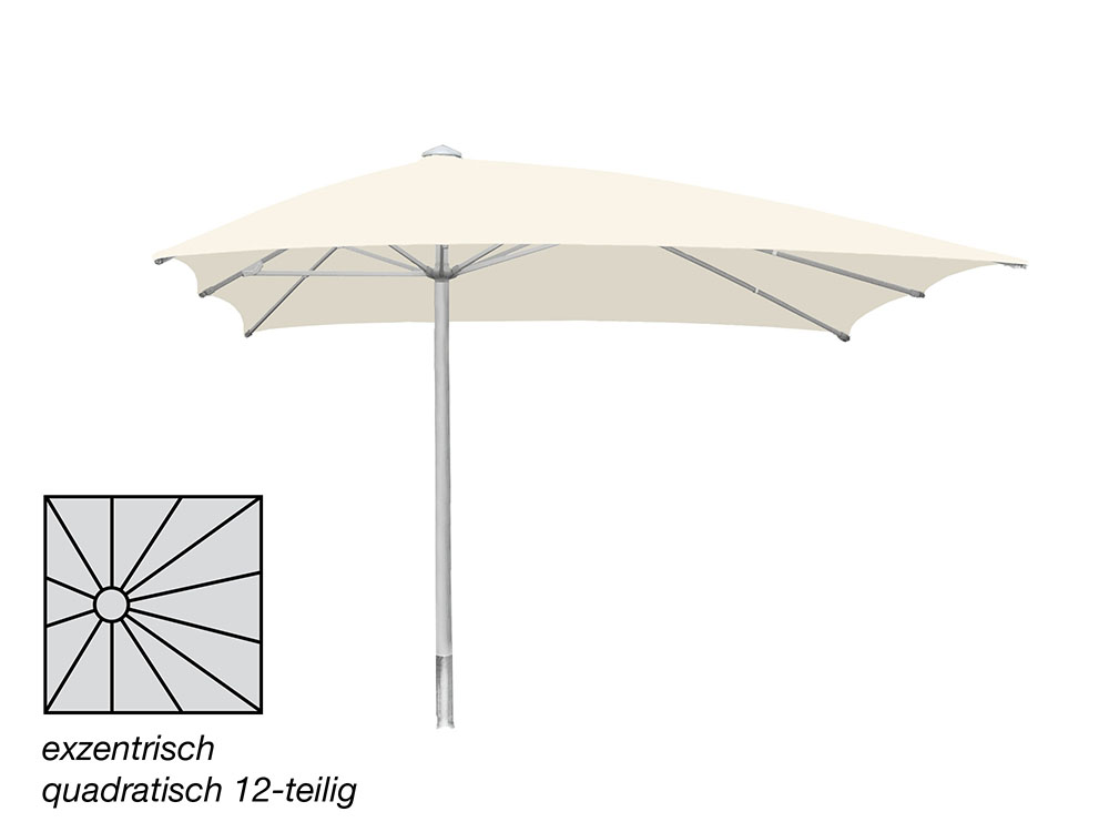 ROFI Klima Pro Comfort parasol, square off-centre 600 x 600 cm, standpipe Ø 110 mm, cream