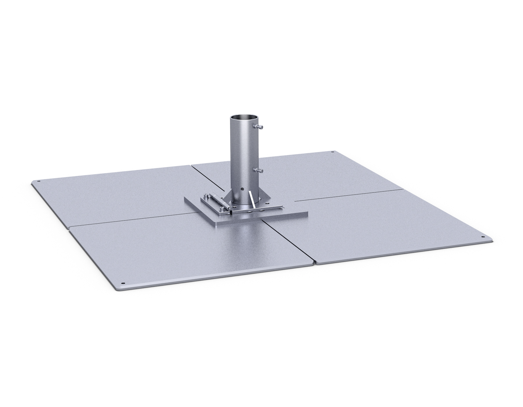 Standplatten mit Klappscharnier 1 lagig = 4 Platten, werden vor Ort zusammengeschraubt, schwerstes Bauteil ca. 63 kg