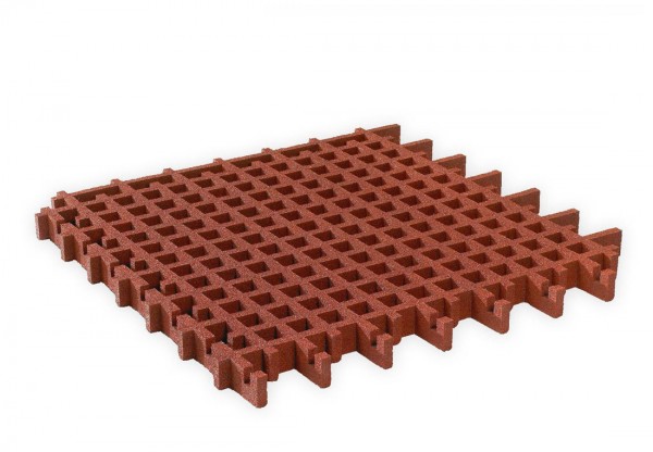 Grass grid tiles 45 mm made from rubber granulate auburn